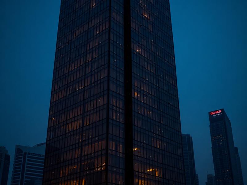 Dubai Business Bay tower at dusk